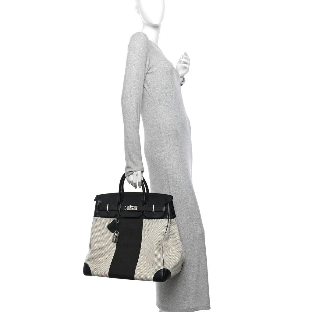 Hunter Criss Viking Evergrain Flag HAC Birkin 40  Ecru Black £¨ Direct shipment via from wholesalehk.shop