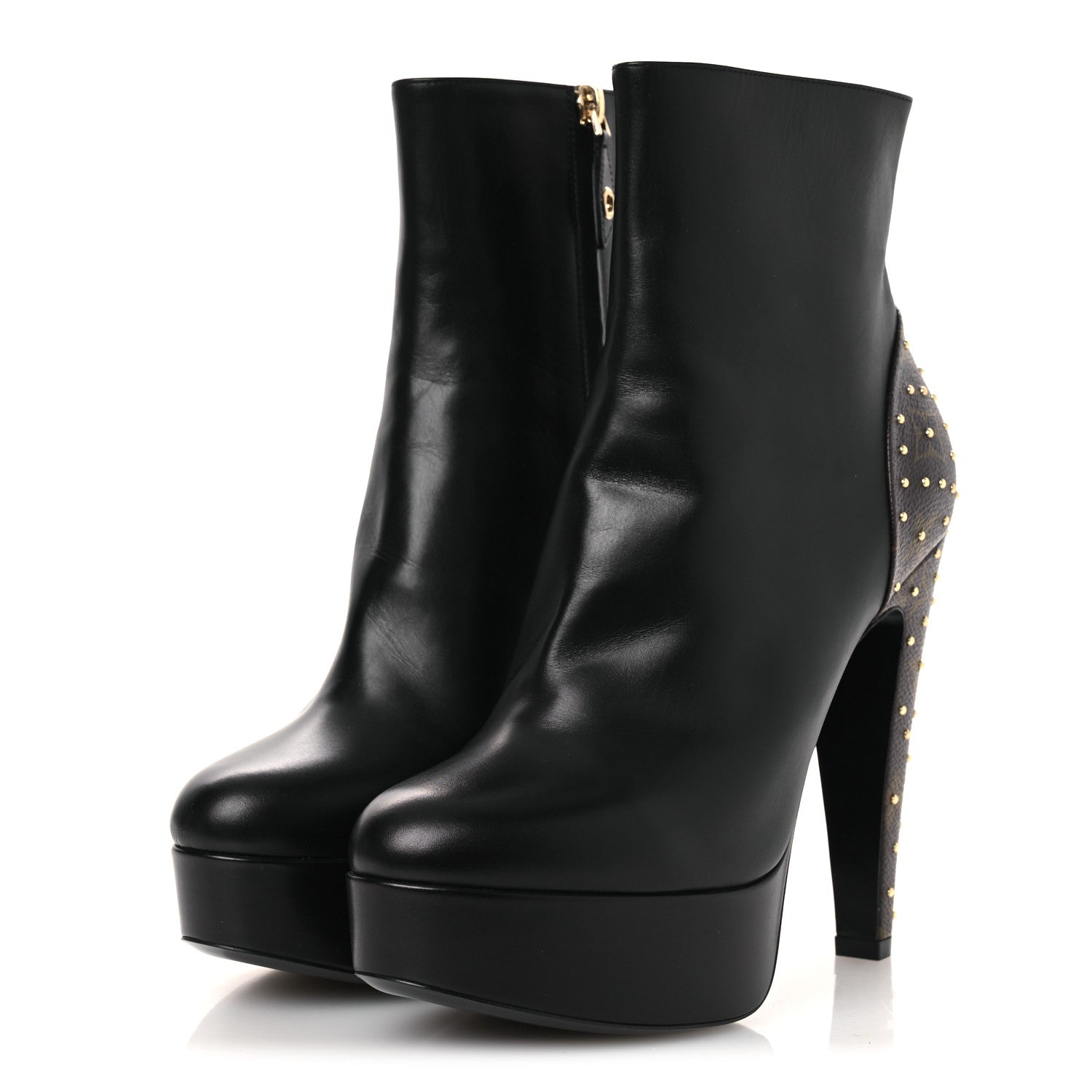 Soft Calfskin Monogram Afterglow Platform Ankle Boots 38.5 Black £¨ Direct shipment via from wholesalehk.shop