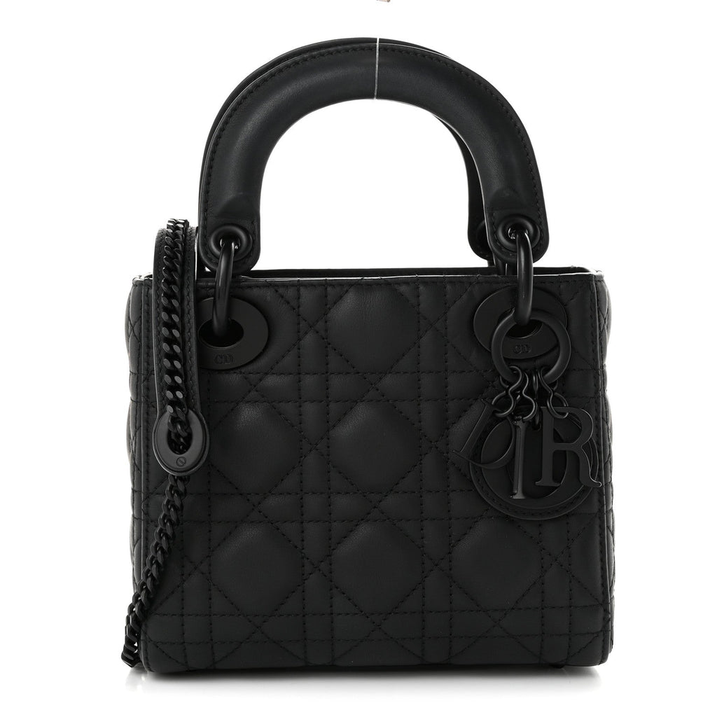 Ultra Matte Calfskin Cannage Mini Lady Dior Black wholesalehk.shop