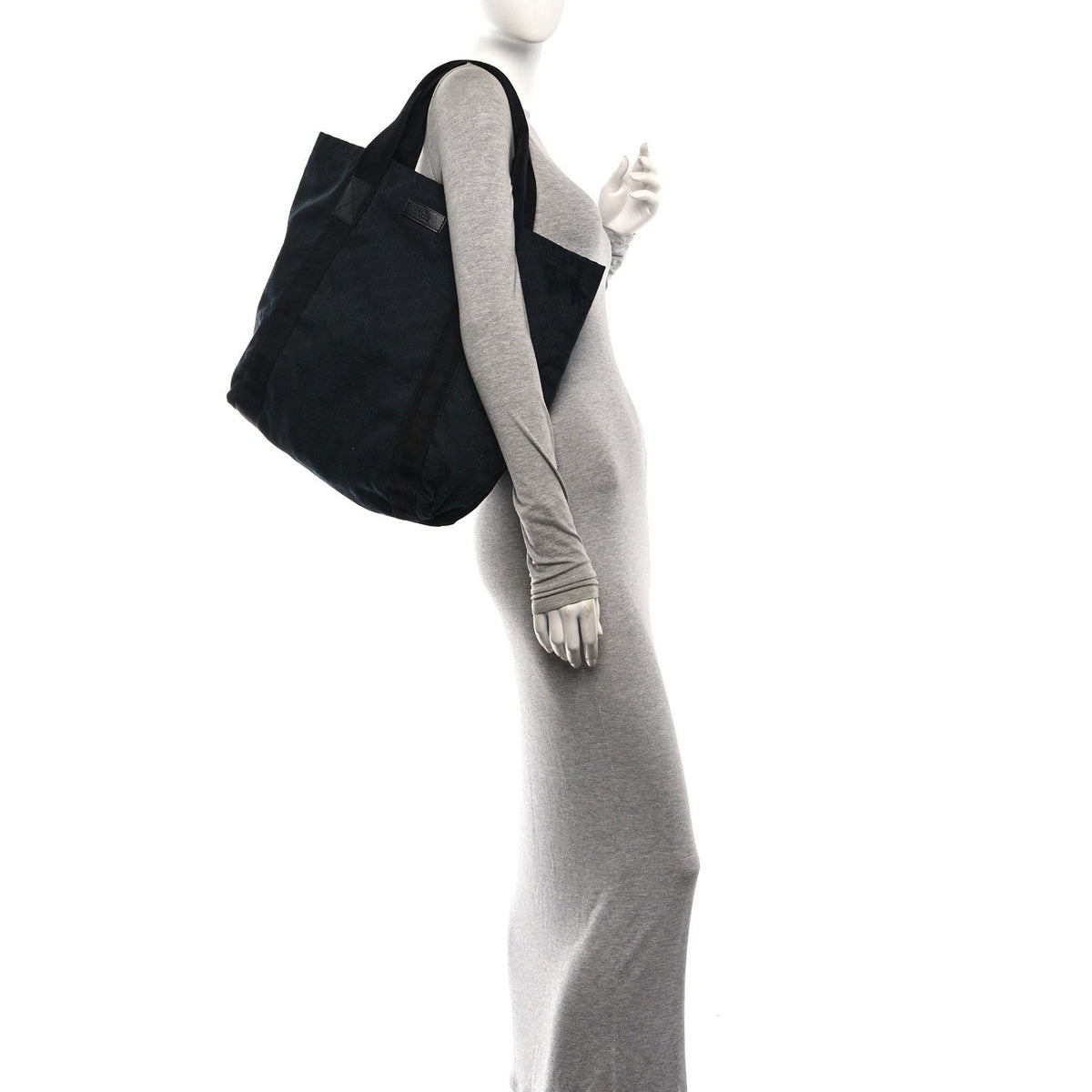 GG Monogram Medium Handle Vertical Tote Black wholesalehk.shop