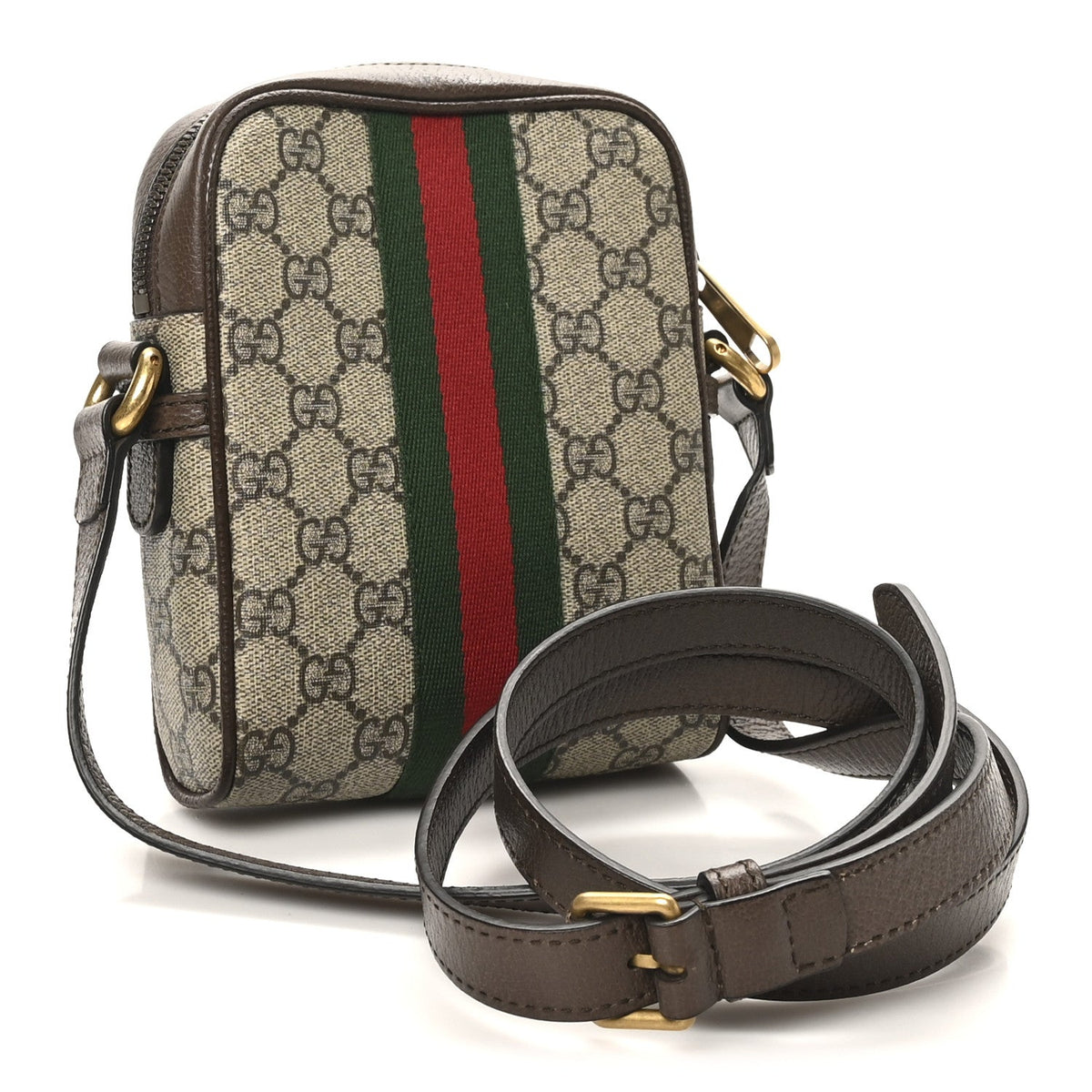 GG Supreme Monogram Web Mini Ophidia Messenger Brown wholesalehk.shop