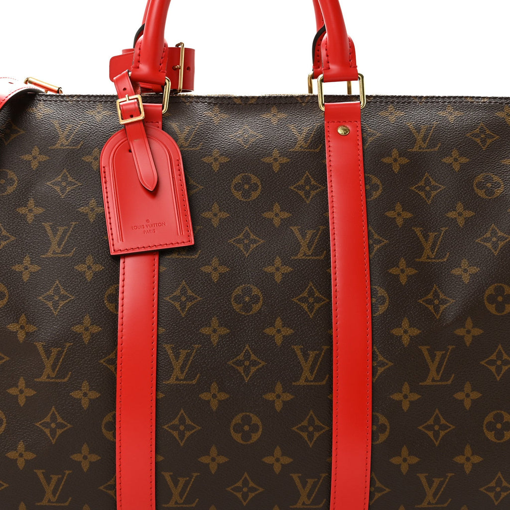 Calfskin Monogram Keepall Bandouliere 50 Coquelicot wholesalehk.shop