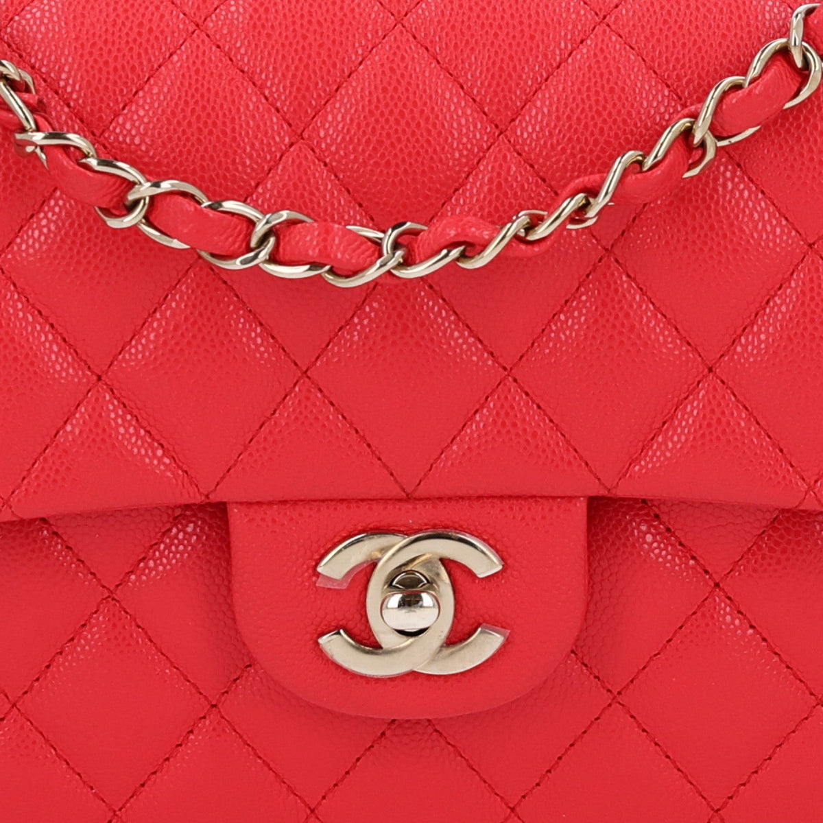 Caviar Quilted Small Double Flap Red wholesalehk.shop