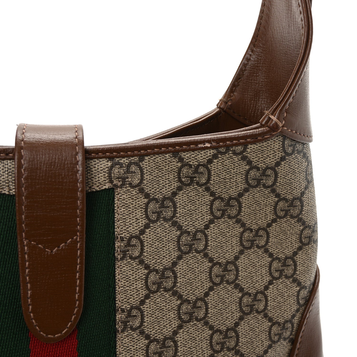 GG Supreme Monogram Azalea Calfskin Web Small Jackie 1961 Hobo Beige Ebony Brown Sugar £¨ Direct shipment via from wholesalehk.shop