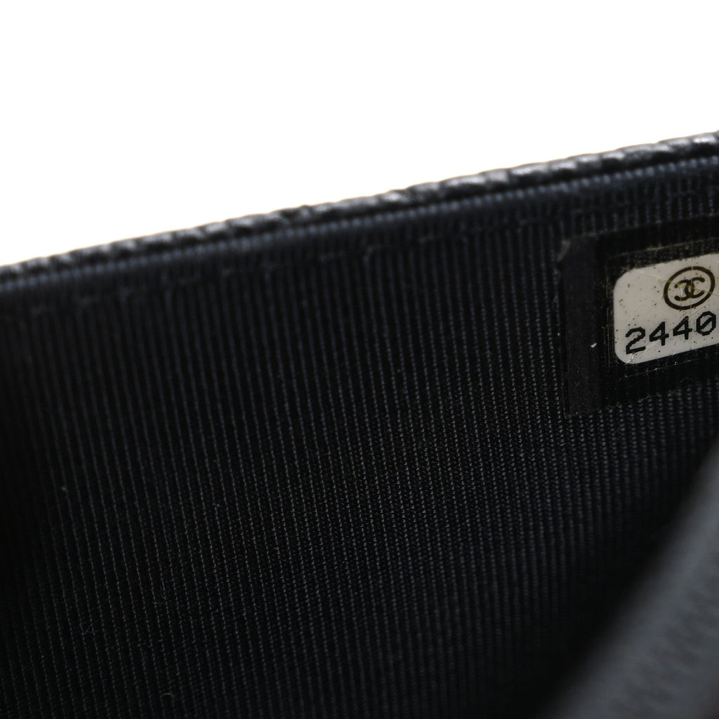 Caviar Quilted Wallet on Chain WOC Black wholesalehk.shop