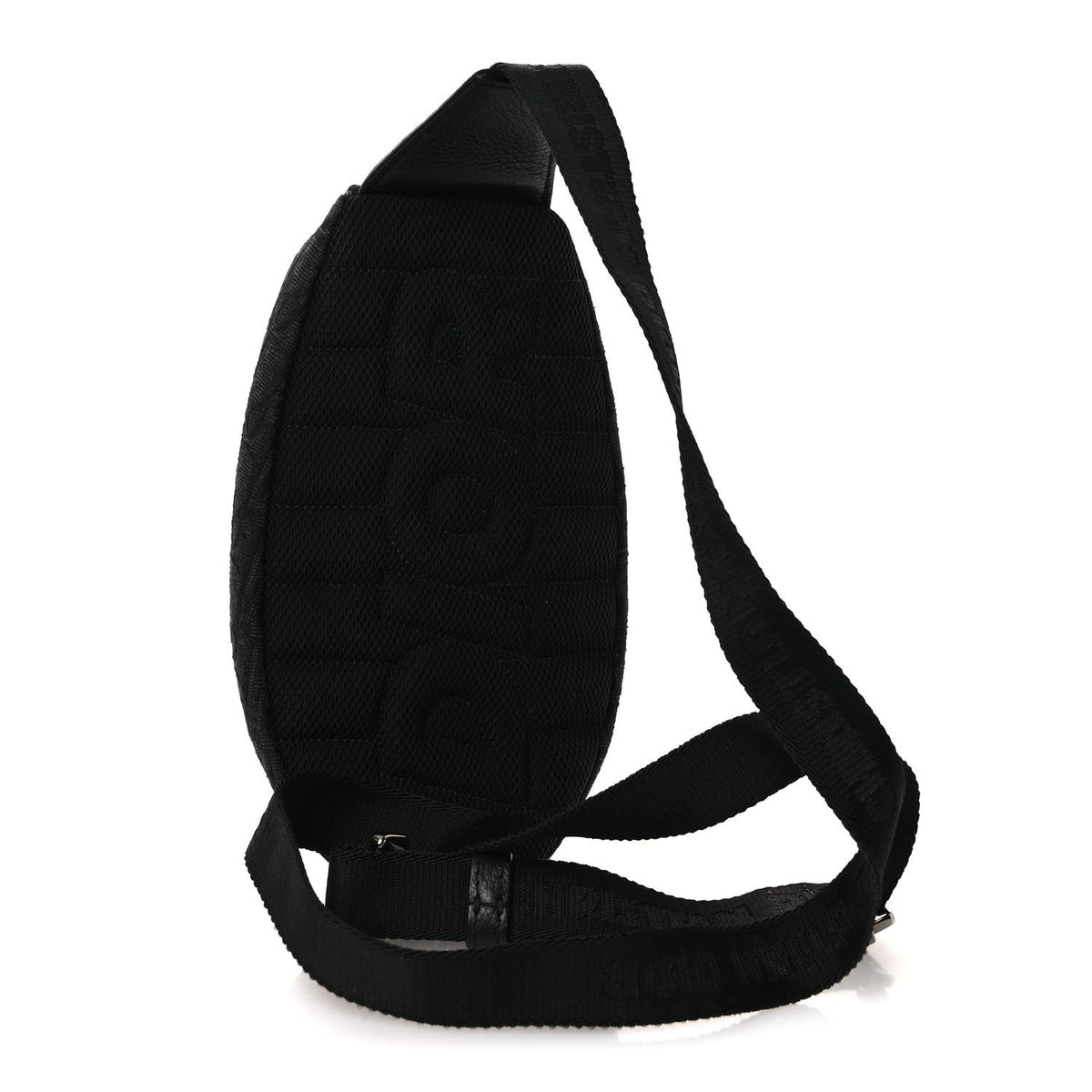 Grained Calfskin Oblique Scarab Sling Bag Black wholesalehk.shop