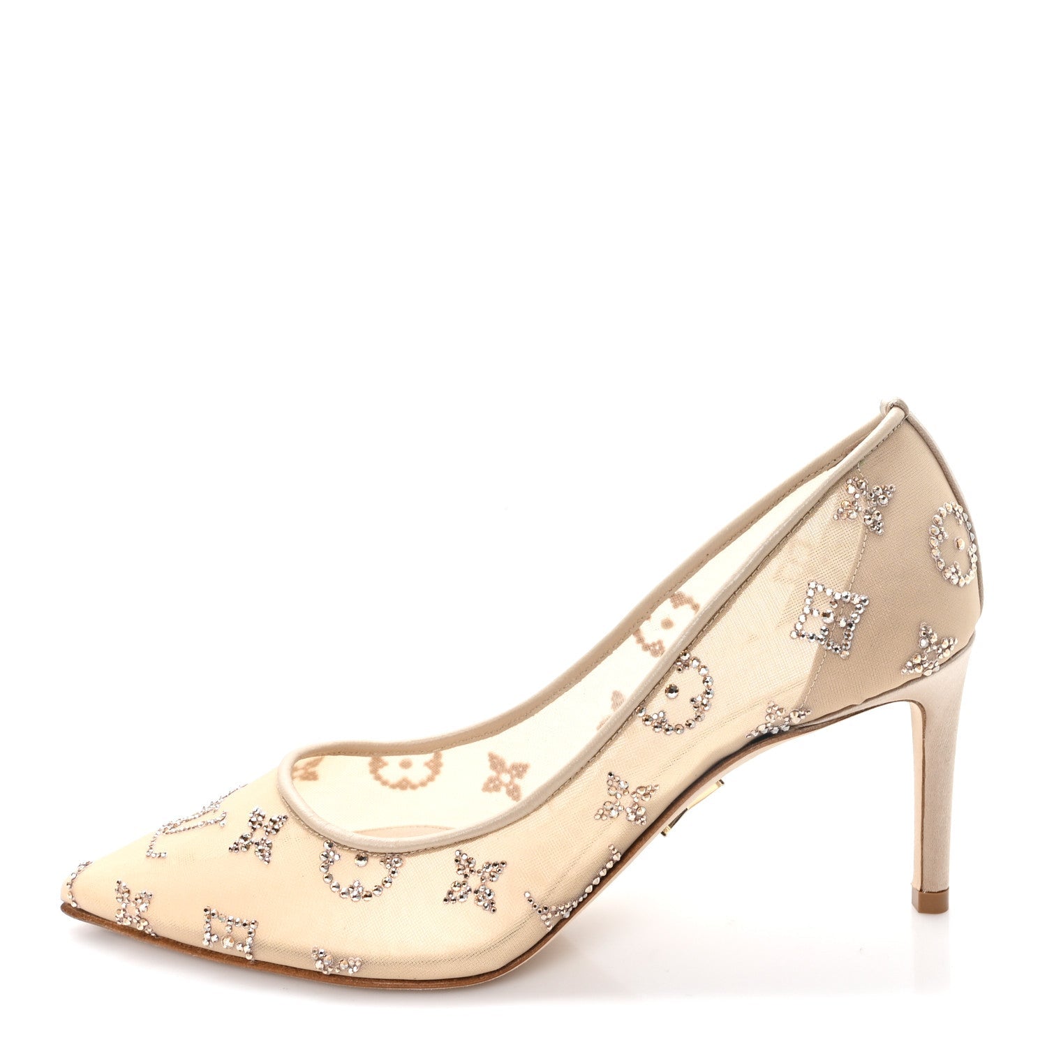 Monogram Mesh Strass Gala Pumps 35 Nude £¨ Direct shipment via from wholesalehk.shop