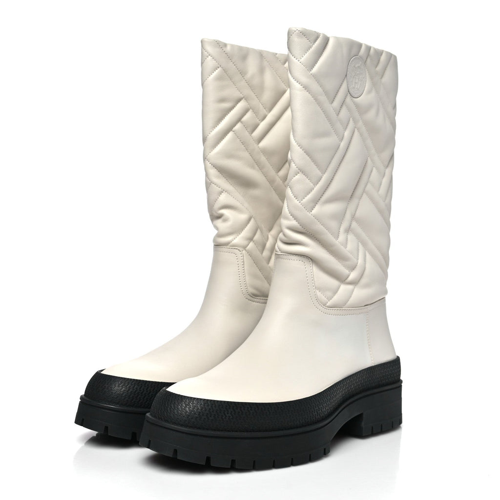 Goatskin Quilted Fuji Boots  40 Beige Glasie wholesalehk.shop