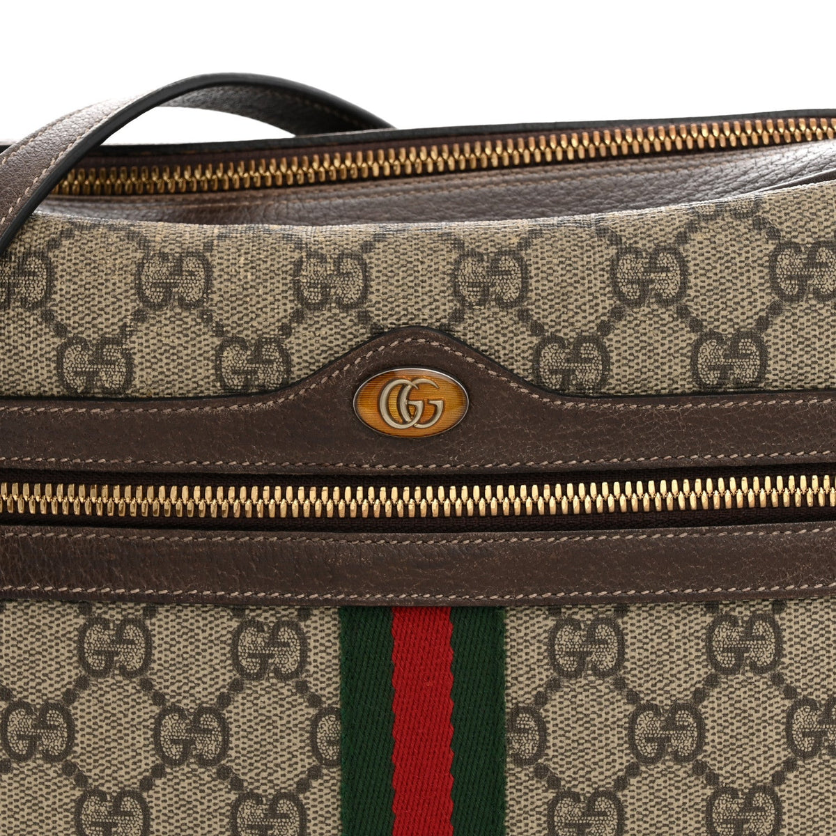 GG Supreme Monogram Web Small Ophidia Shoulder Bag Brown wholesalehk.shop