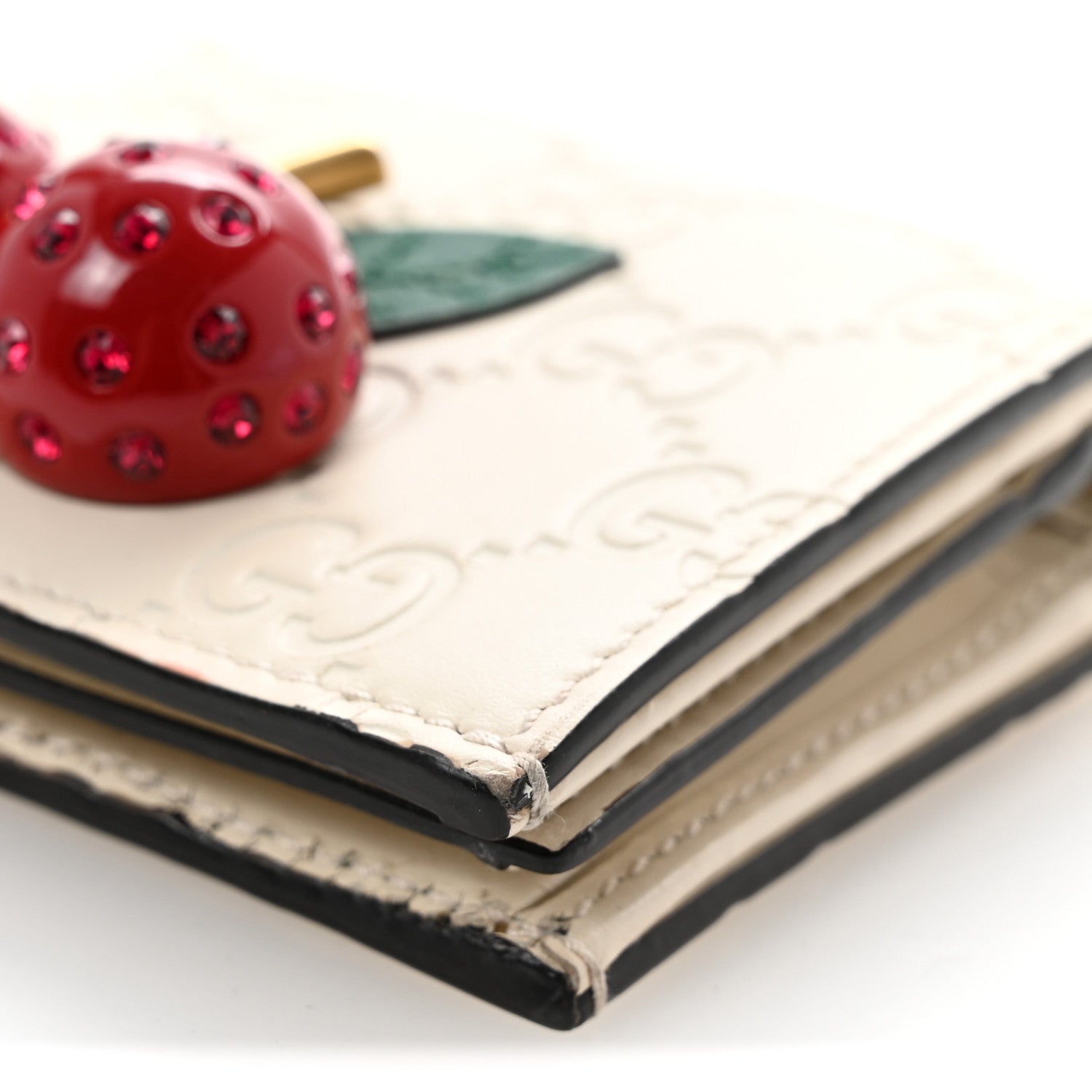 Guccissima Cherries Card Case Wallet White £¨ Direct shipment via from wholesalehk.shop