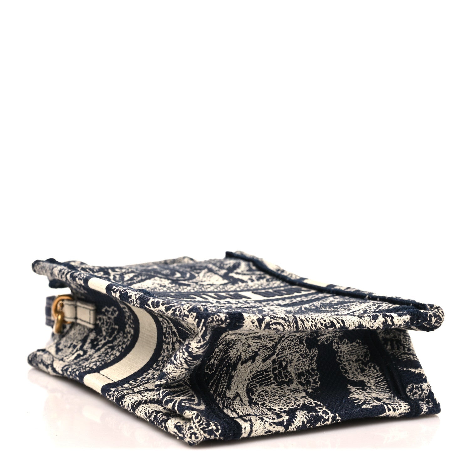 Canvas Toile de Jouy Reverse Embroidered Mini Book Tote Phone Bag Blue £¨ Direct shipment via from wholesalehk.shop