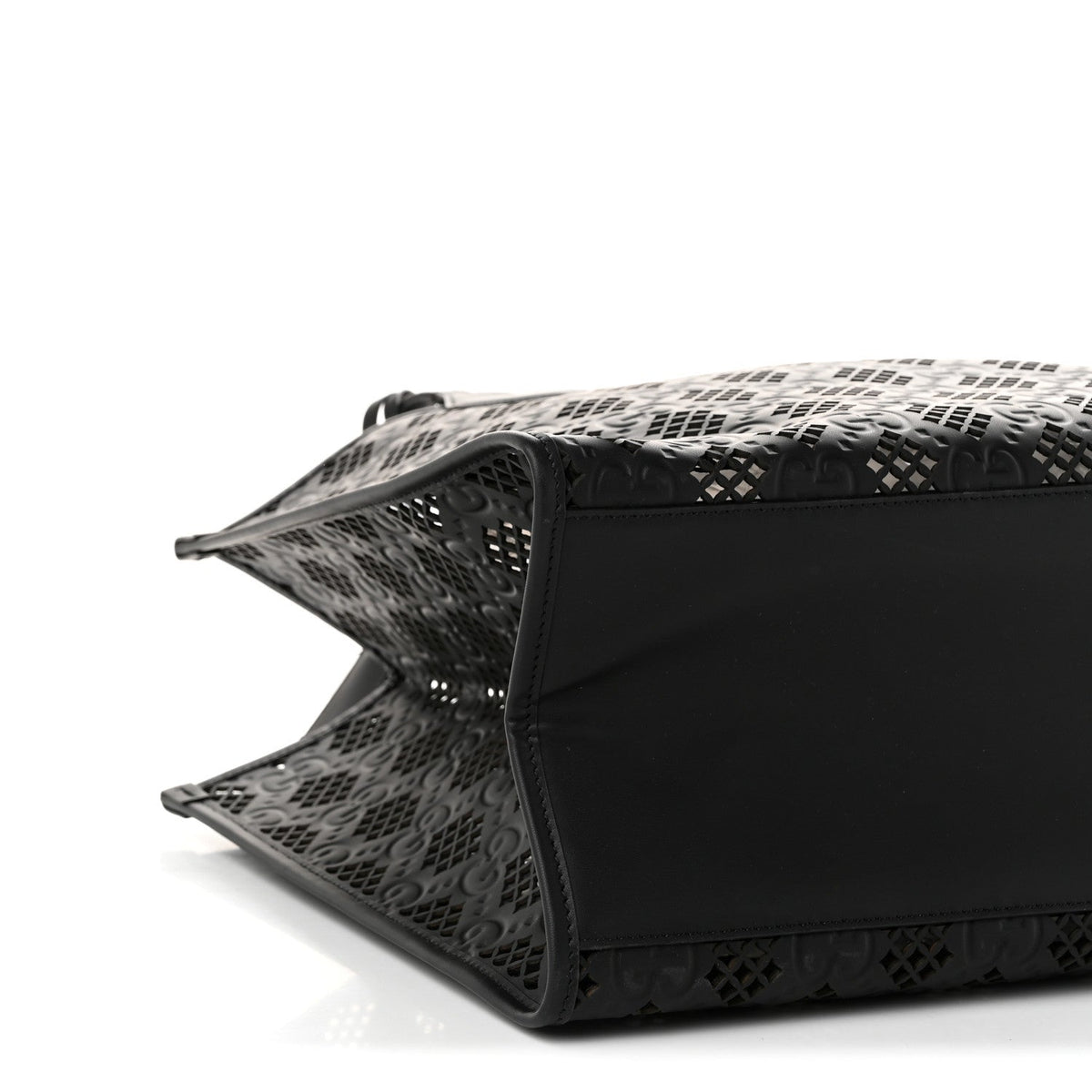 Calfskin GG Monogram Diamond Cut Medium Ophidia Tote Bag Black wholesalehk.shop