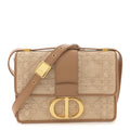 Raffia Calfskin 30 Montaigne Flap Bag Beige wholesalehk.shop