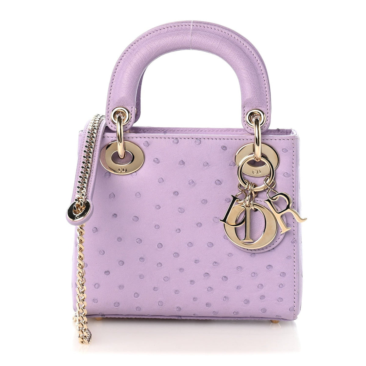 Ostrich Mini Lady Dior Purple wholesalehk.shop