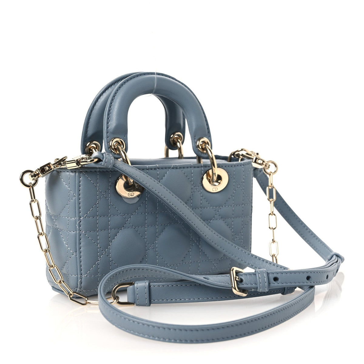 Lambskin Cannage Micro Lady D-Joy Cloud Blue wholesalehk.shop