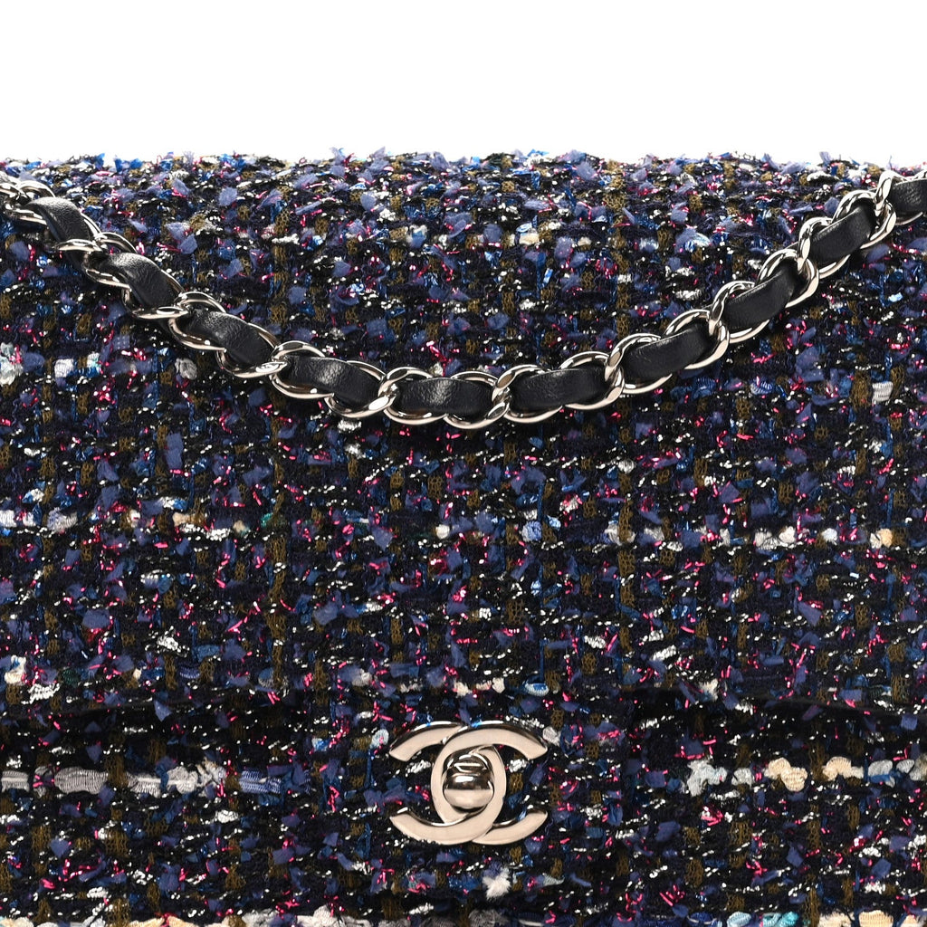 Tweed Quilted Medium Double Flap Blue Purple Khaki Pink wholesalehk.shop