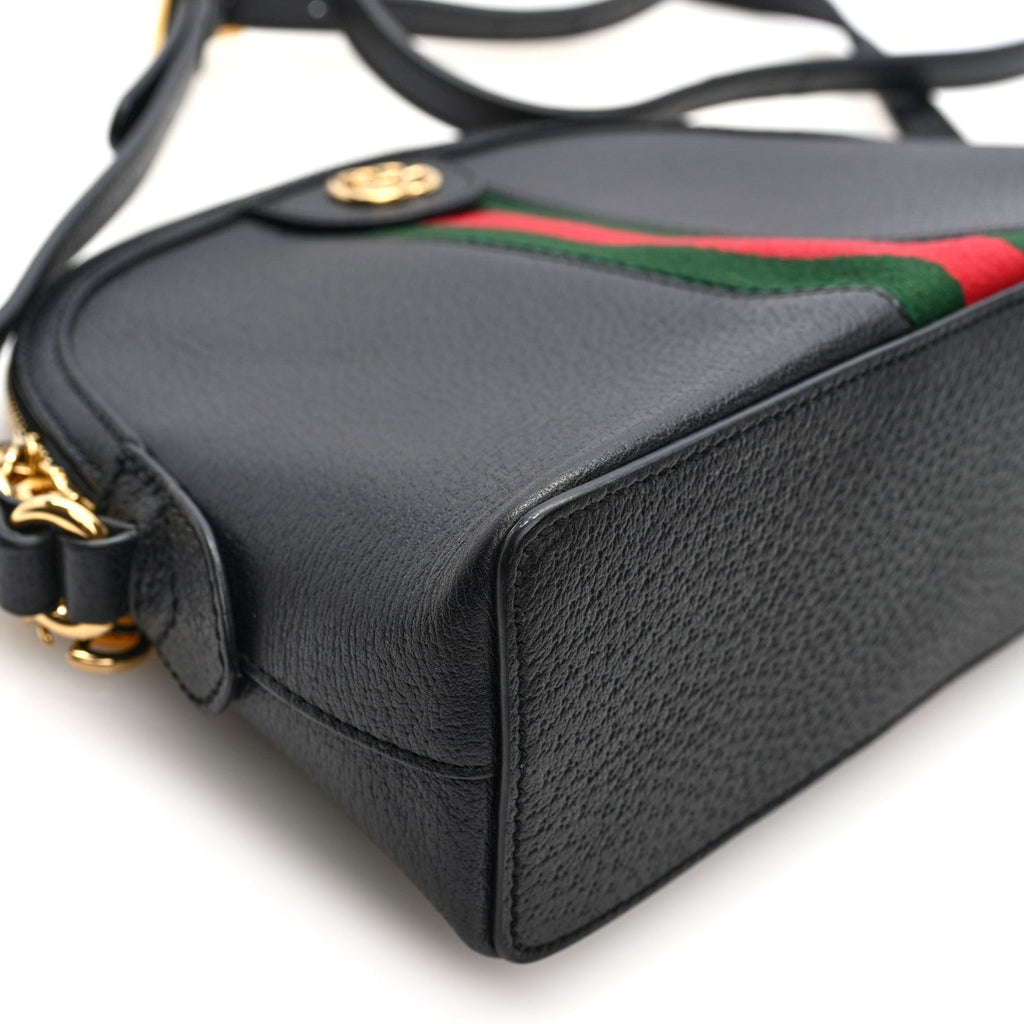 Calfskin GG Web Small Ophidia Dome Shoulder Bag Black wholesalehk.shop