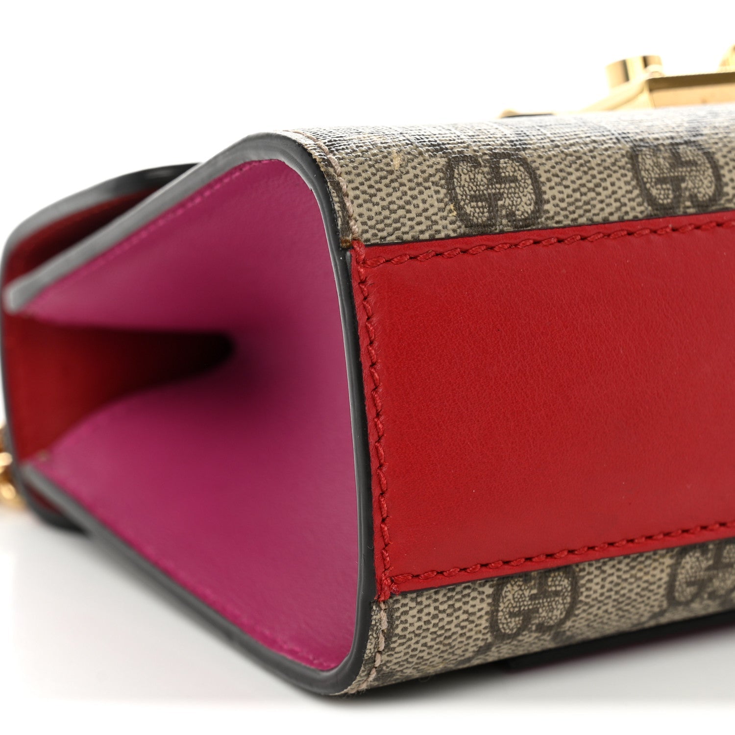 GG Supreme Monogram Calfskin Small Padlock Shoulder Bag Beige Hibiscus Red New Rosette £¨ Direct shipment via from wholesalehk.shop