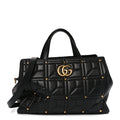 Calfskin Matelasse Studded Medium GG Marmont Tote Black wholesalehk.shop