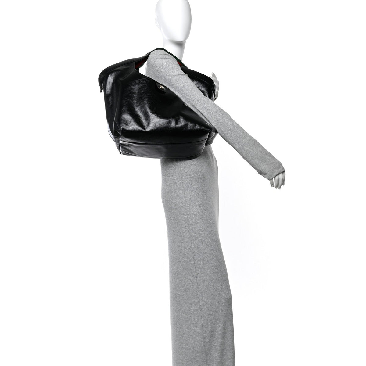 Soft Glossy Calfskin Large Giglio Tote Black wholesalehk.shop