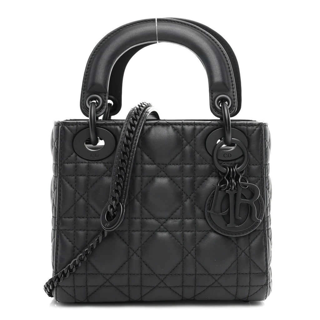 Ultra Matte Calfskin Cannage Mini Lady Dior Black wholesalehk.shop