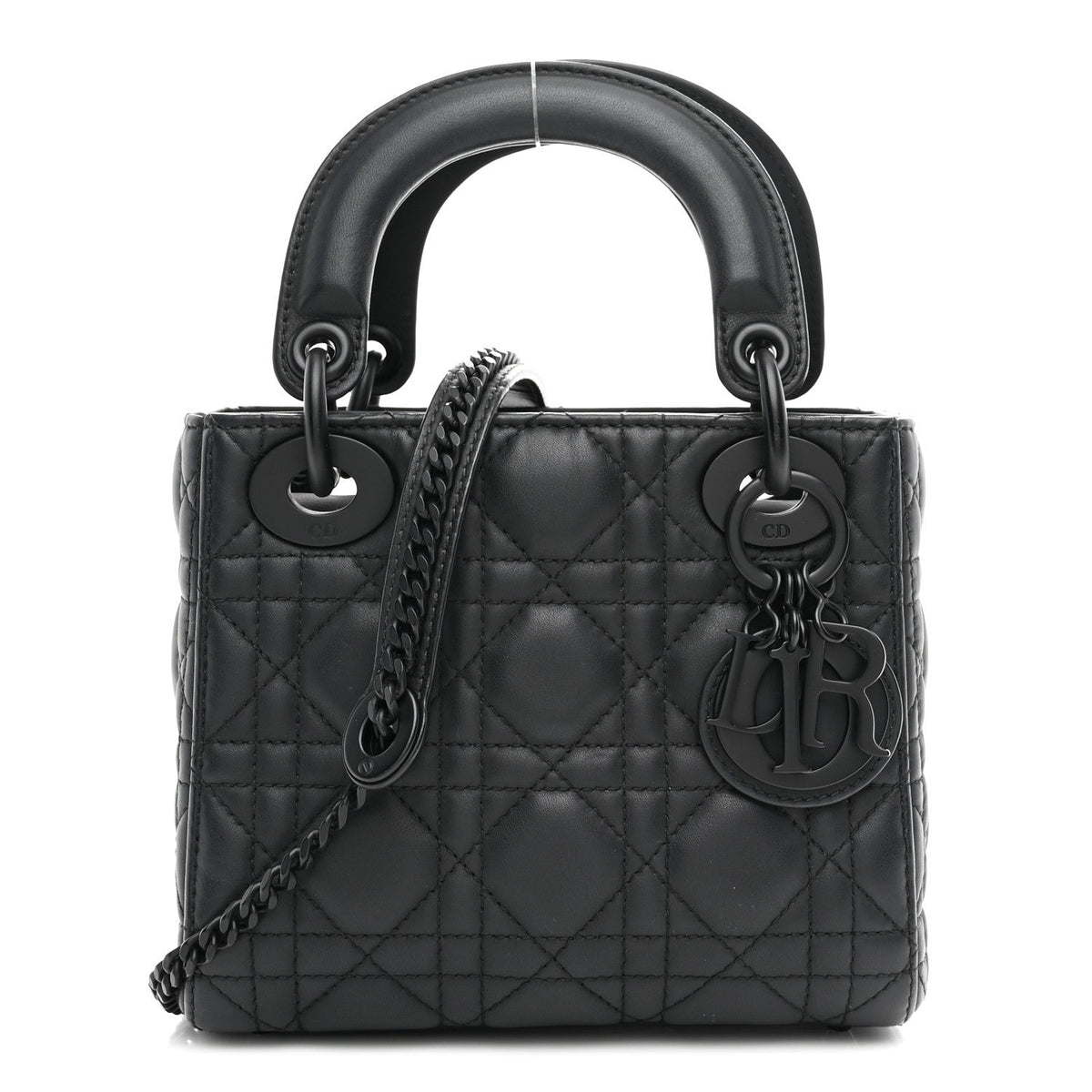 Ultra Matte Calfskin Cannage Mini Lady Dior Black wholesalehk.shop