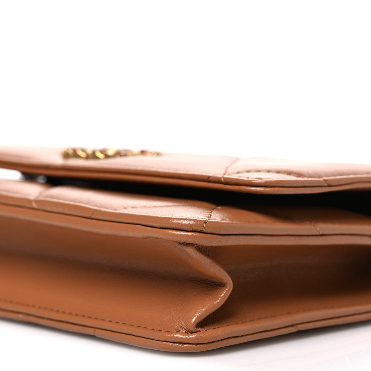 Lambskin Quilted Chanel 19 Wallet On Chain WOC Brown wholesalehk.shop