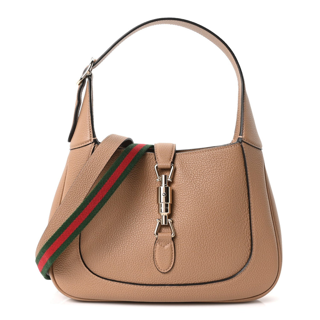 Grained Calfskin Web Medium Jackie 1961 Hobo Taupe £¨ Direct shipment via from wholesalehk.shop