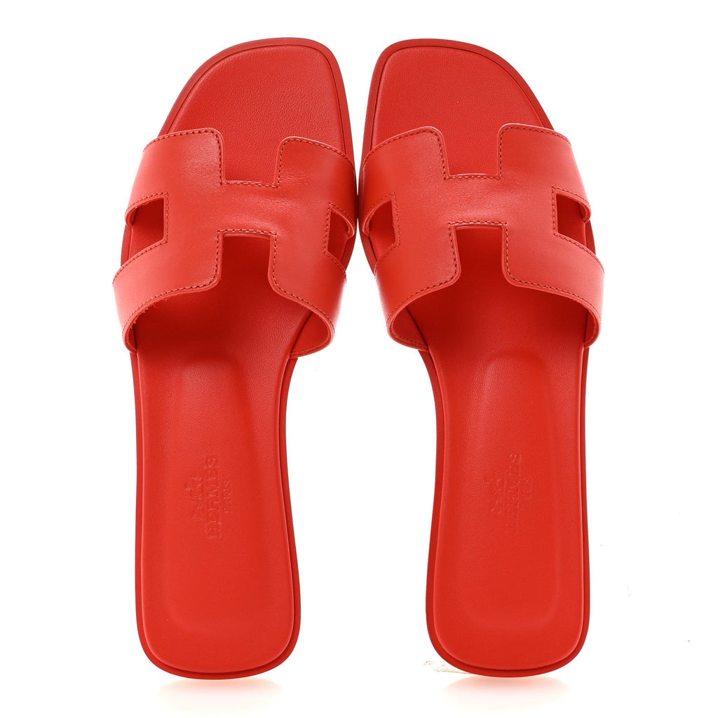 Box Calfskin Oran Sandals 37 Rouge Grenadine wholesalehk.shop