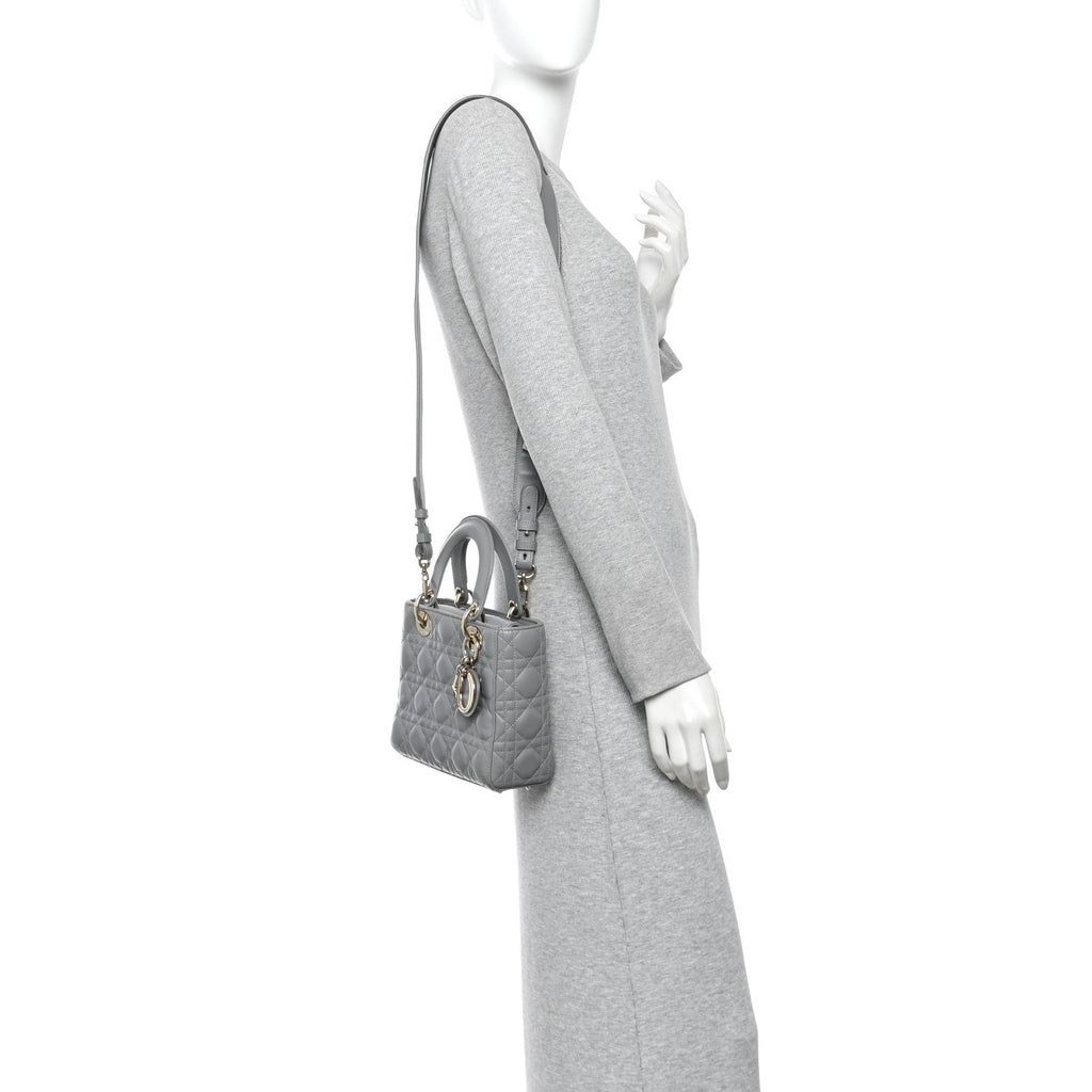 Lambskin Cannage Small My ABCDior Lady Dior Grey wholesalehk.shop
