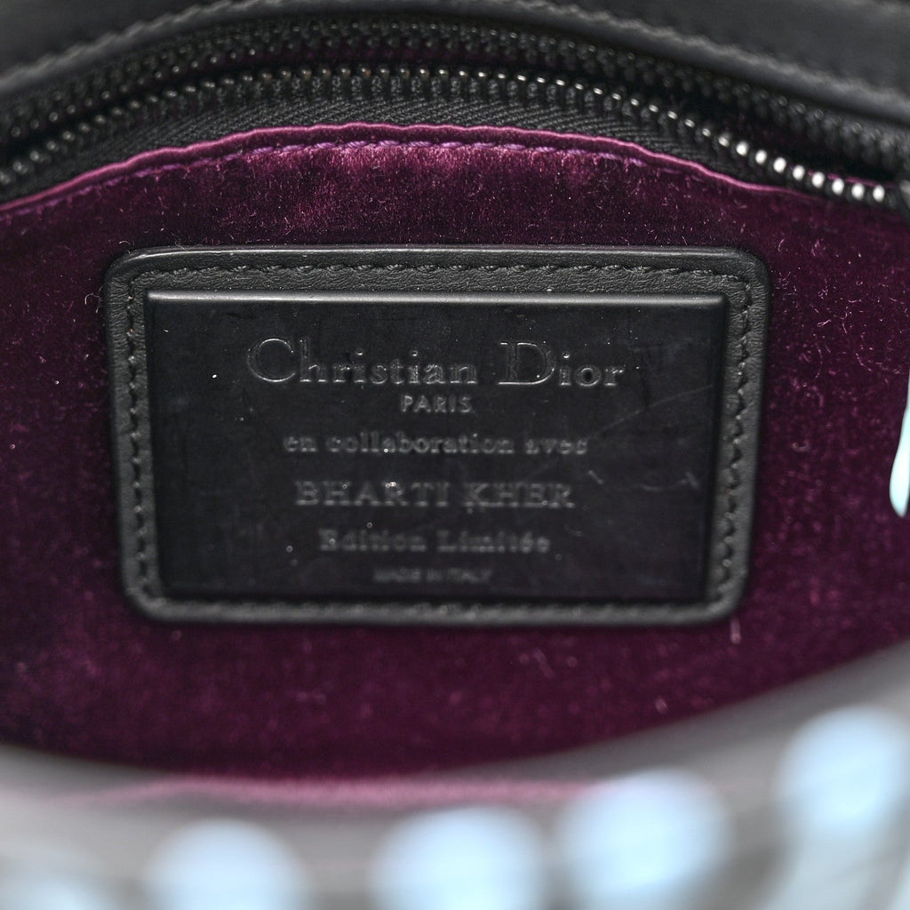 X BHARTI KHER Calfskin Painted Mini Lady Dior Black wholesalehk.shop