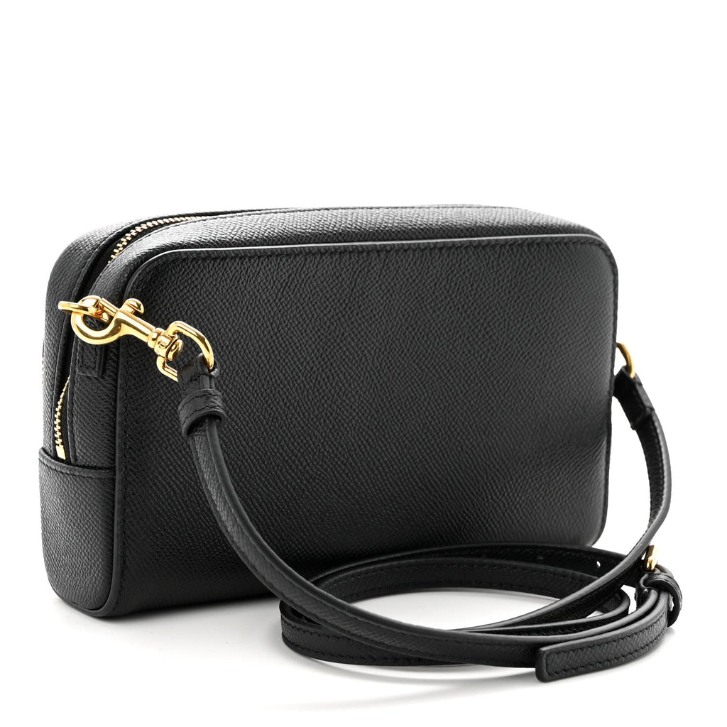 Grained Calfskin Caro Double Pouch Black wholesalehk.shop