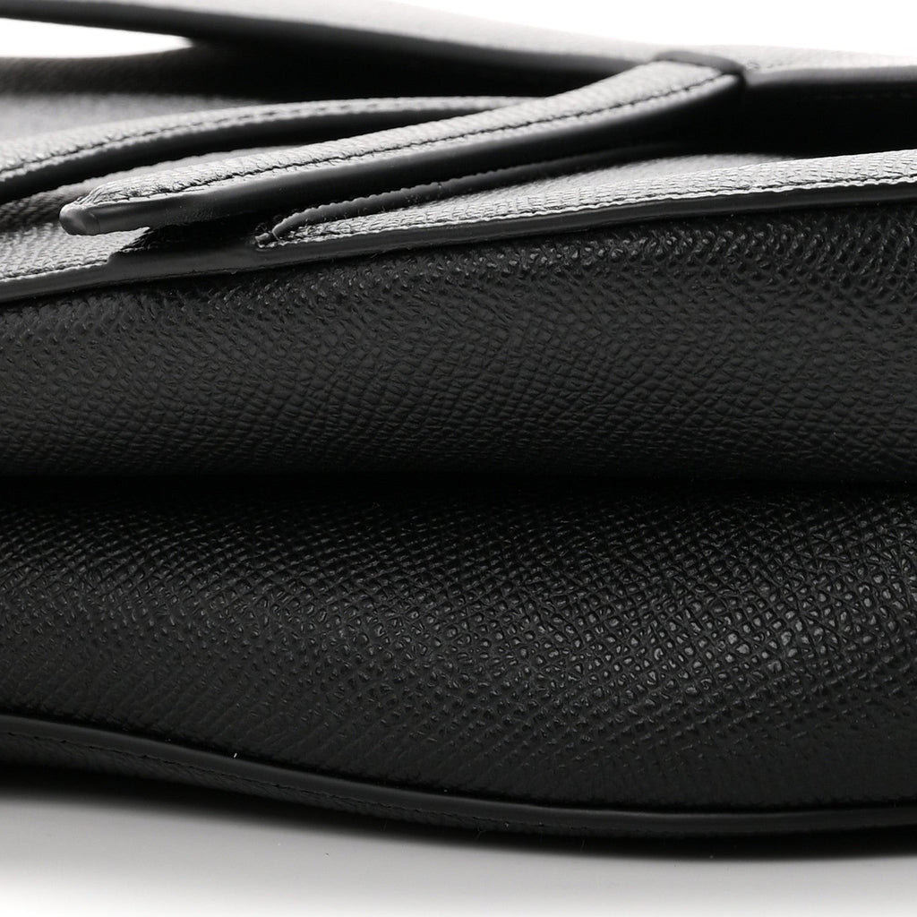 Grained Calfskin Saddle Bag With Strap Black wholesalehk.shop