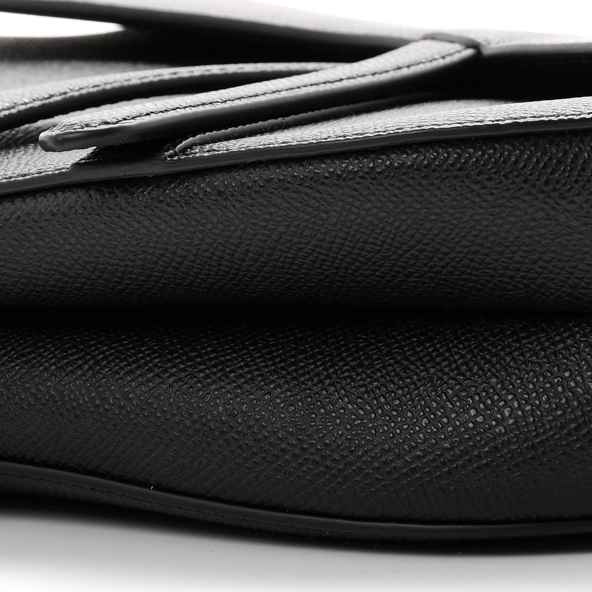 Grained Calfskin Saddle Bag With Strap Black wholesalehk.shop
