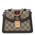 GG Supreme Monogram Textured Dollar Calfskin Web Mini Ophidia Padlock Top Handle Chain Shoulder Bag Beige Ebony New Acero £¨ Direct shipment via from wholesalehk.shop