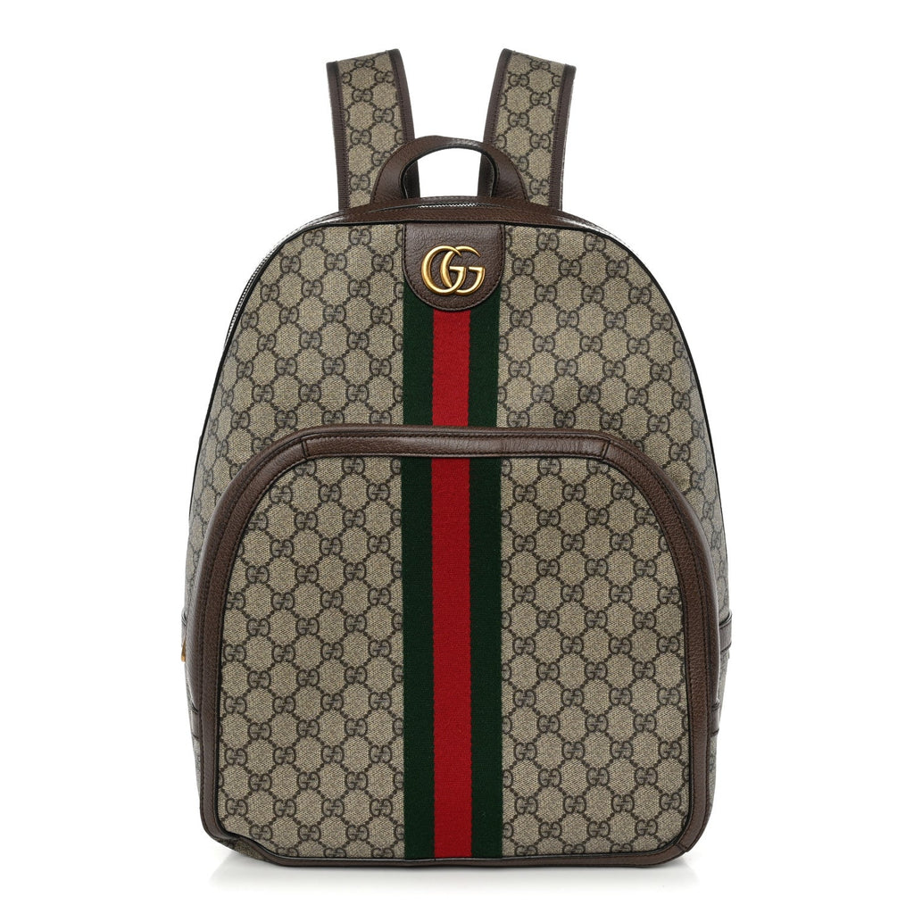 GG Supreme Monogram Medium Ophidia Day Backpack Brown wholesalehk.shop