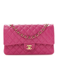 Caviar Quilted Medium Double Flap Purple wholesalehk.shop