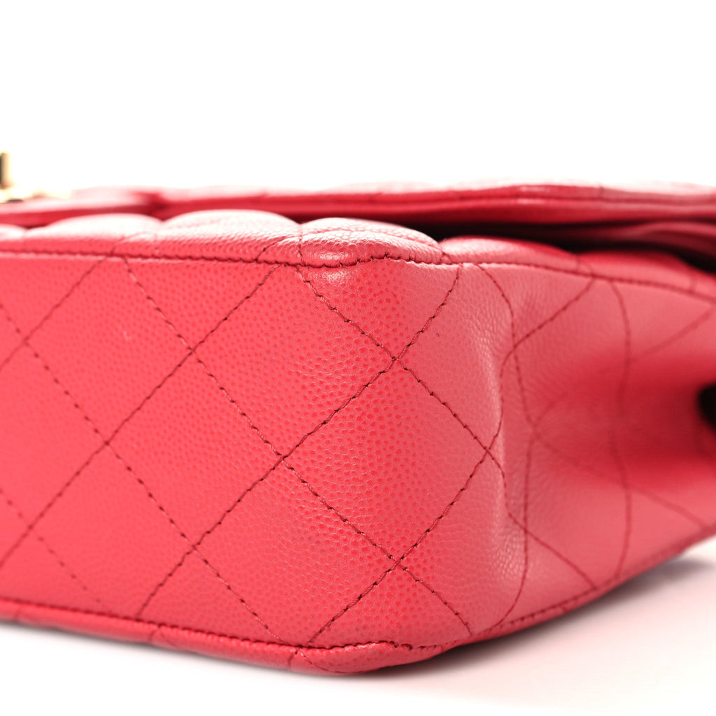 Caviar Quilted Medium Double Flap Red wholesalehk.shop