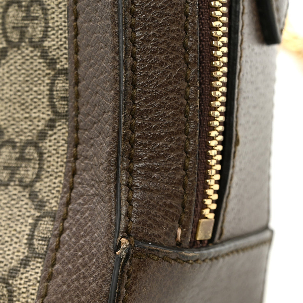 GG Supreme Monogram Mini Ophidia Top Handle Shoulder Bag Brown wholesalehk.shop