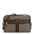 GG Supreme Monogram Web Small Ophidia Shoulder Bag Brown wholesalehk.shop