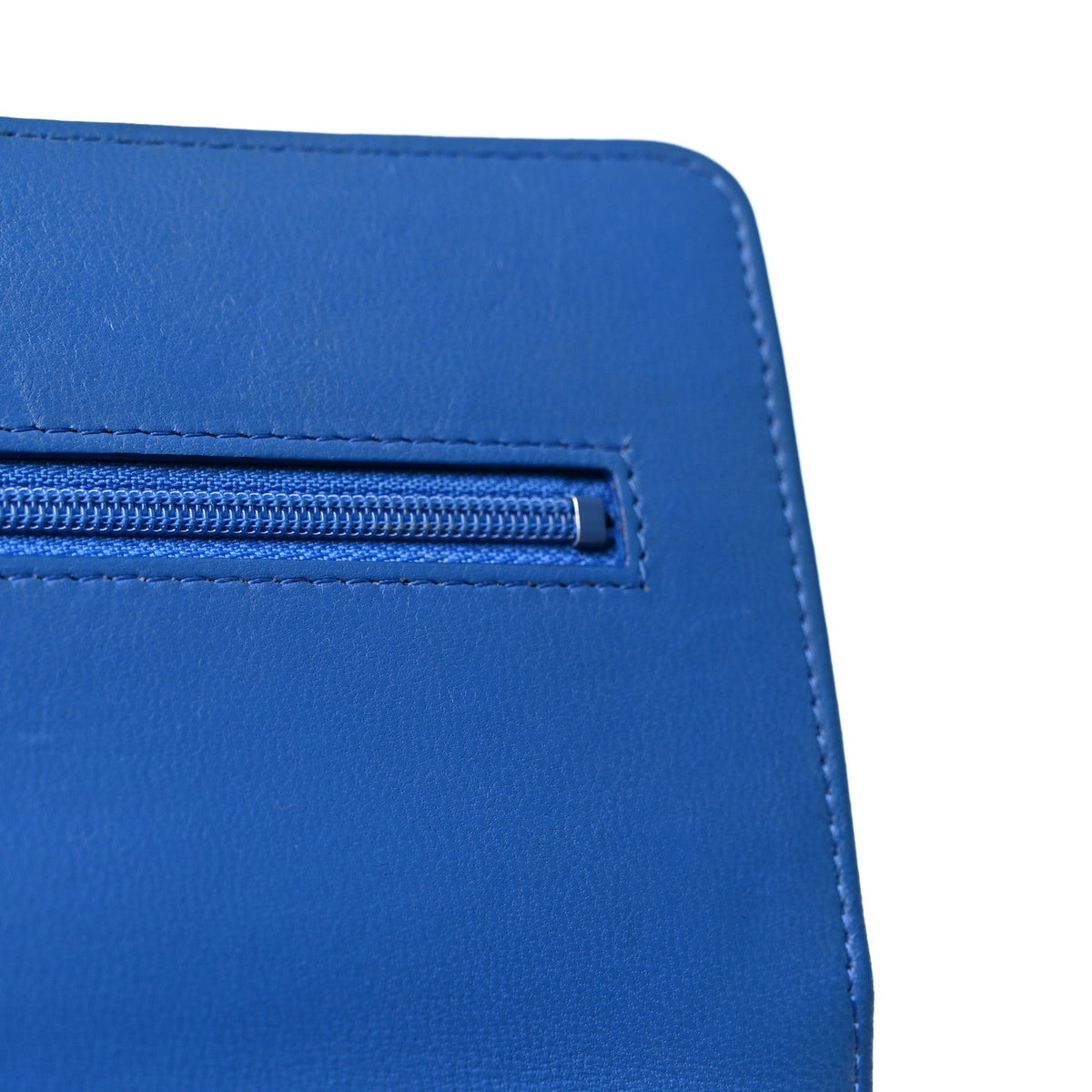 Lambskin Quilted Wallet On Chain WOC Blue wholesalehk.shop