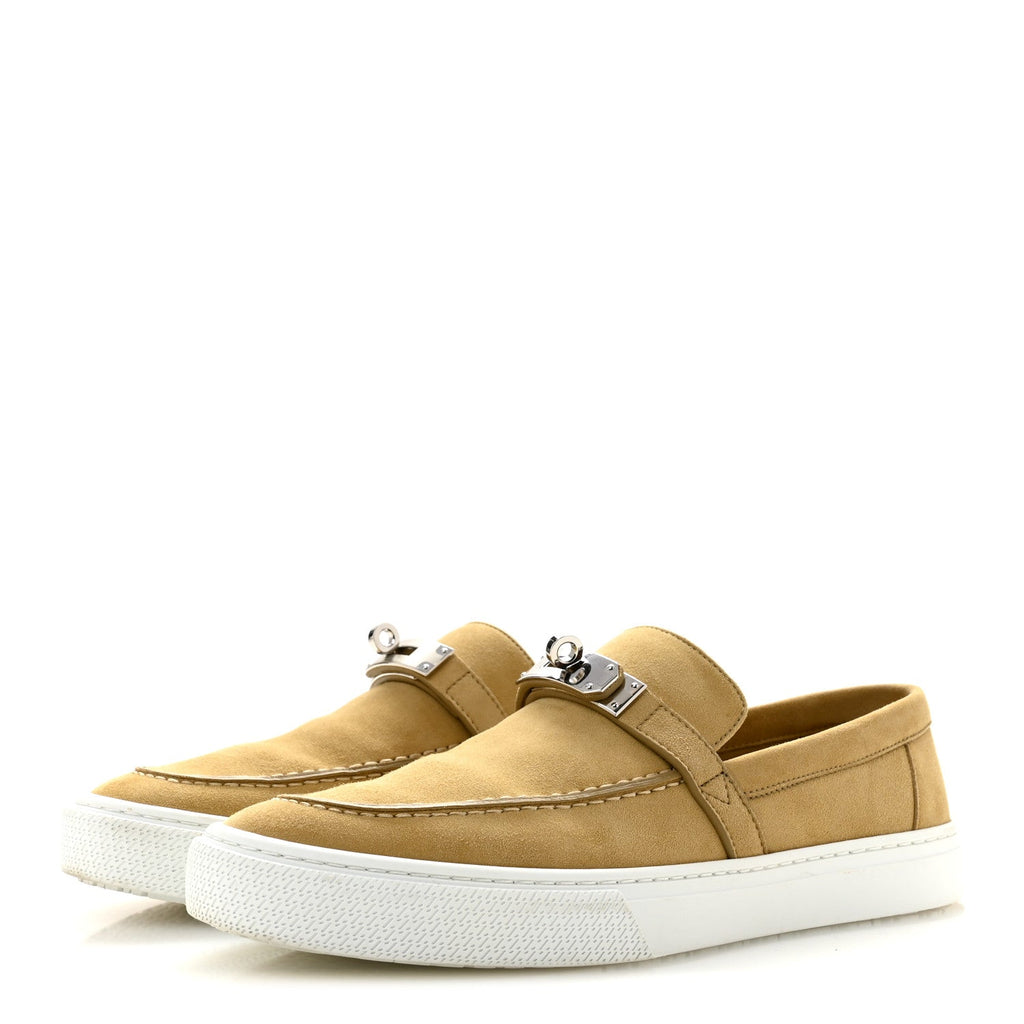 Suede Goatskin Game Slip On Sneakers 41 Beige Lin wholesalehk.shop
