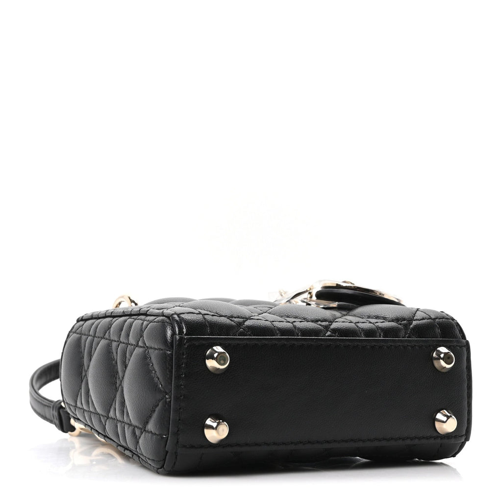 Lambskin Cannage Micro Lady Dior Black wholesalehk.shop
