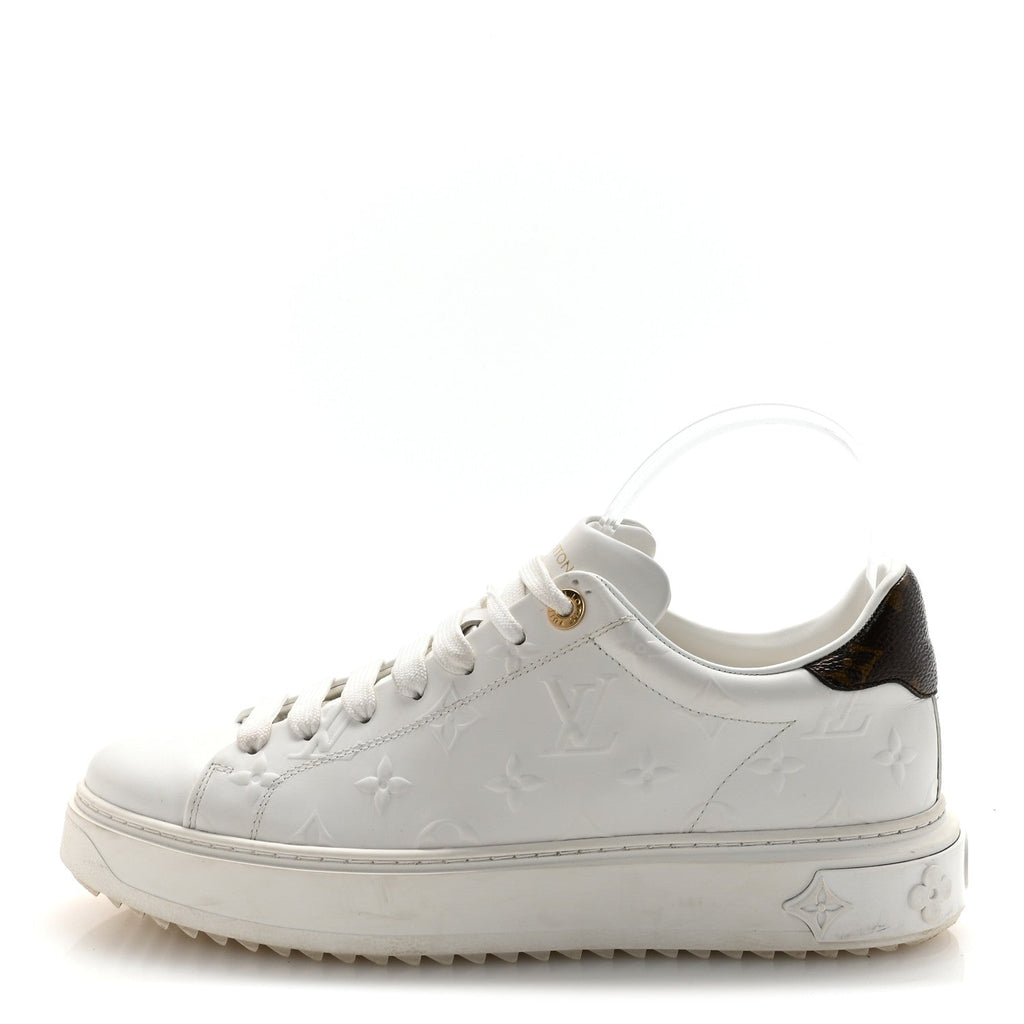 Lambskin Embossed Monogram Time Out Sneakers 40 White £¨ Direct shipment via from wholesalehk.shop