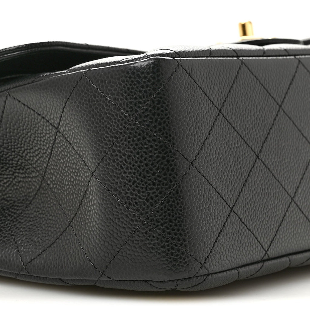 Caviar Quilted Jumbo Double Flap Black wholesalehk.shop