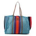 Raffia Web Woven Interlocking G Tote Blue Multicolor wholesalehk.shop