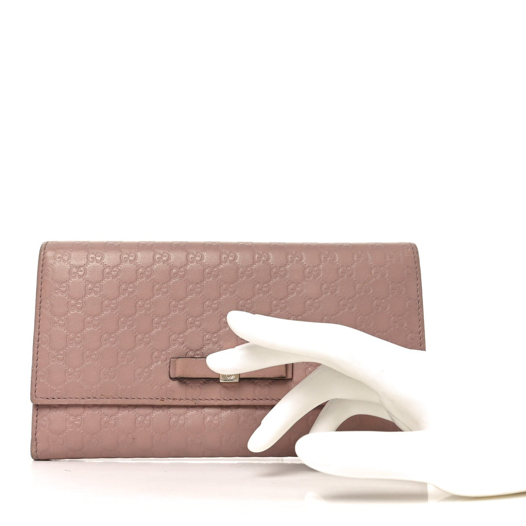 Microguccissima Bow Continental Wallet Soft Pink £¨ Direct shipment via from wholesalehk.shop