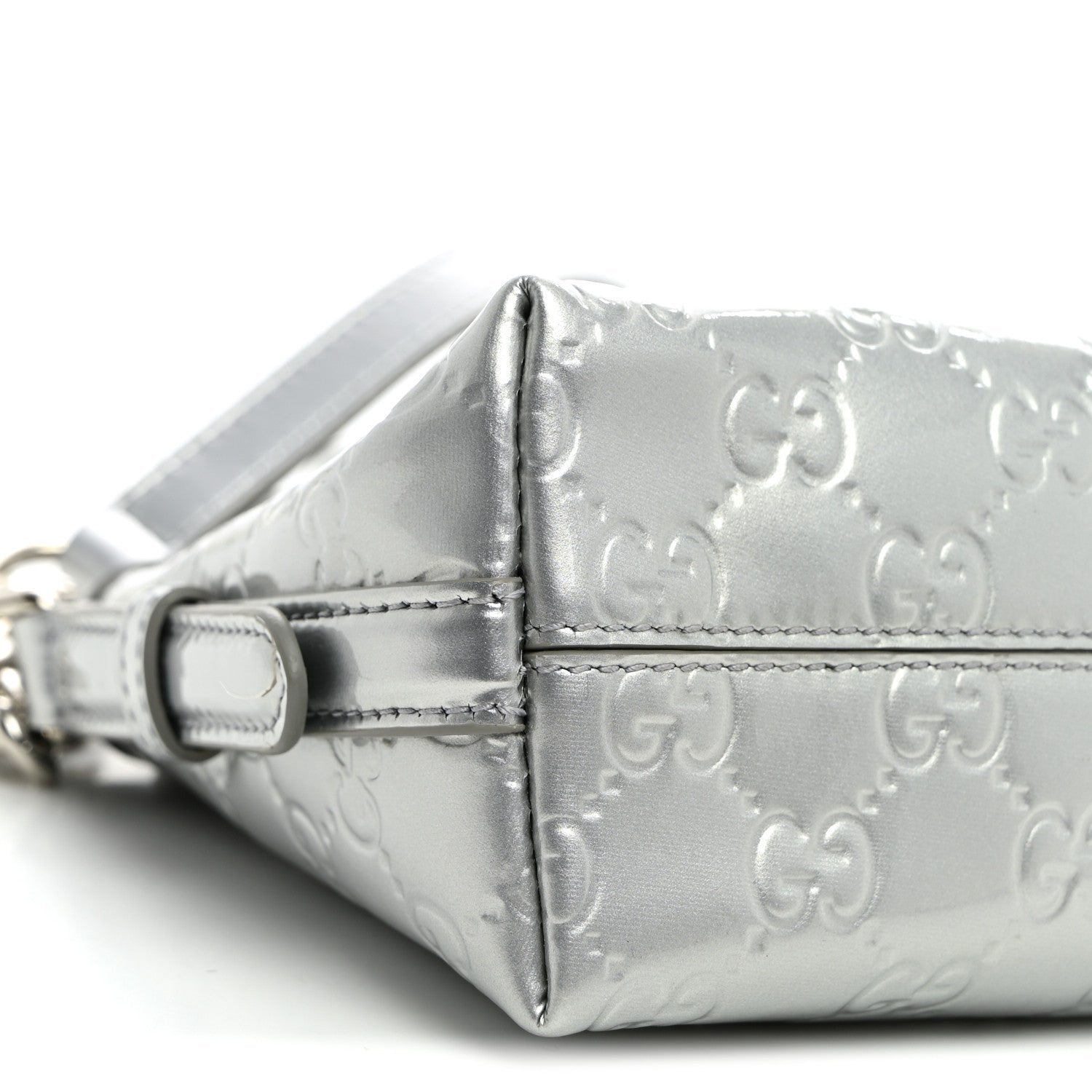 Shine Guccissima Emblem Small Shoulder Bag Silver £¨ Direct shipment via from wholesalehk.shop