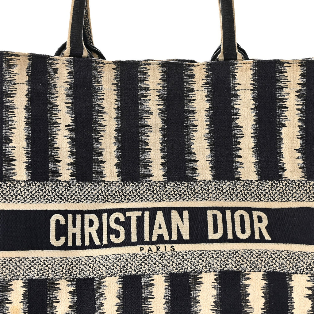 Canvas Embroidered Large Striped Book Tote Navy £¨ Direct shipment via from wholesalehk.shop