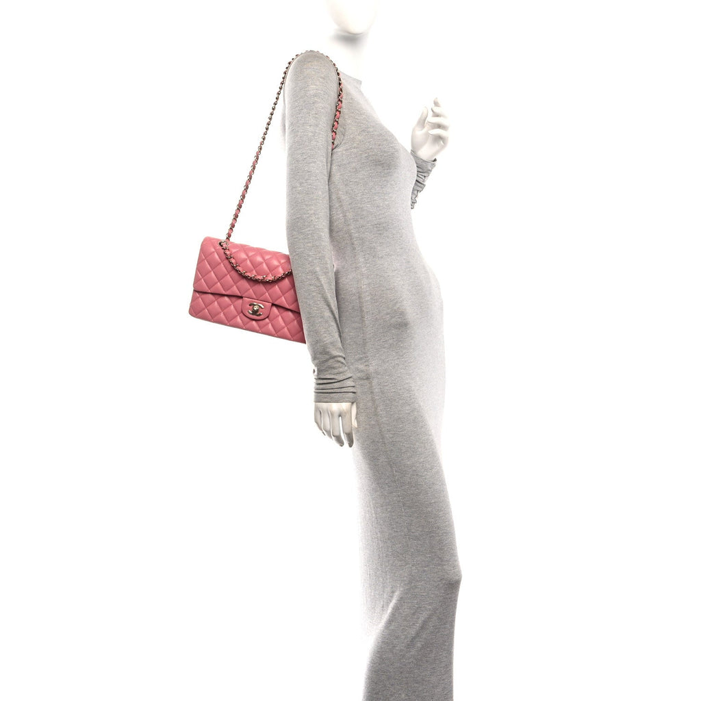 Caviar Quilted Medium Double Flap Pink wholesalehk.shop